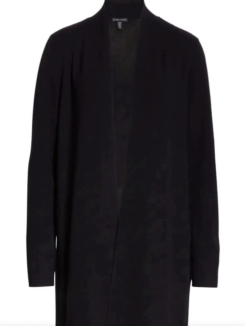 EILEEN FISHER - 100% MERINO WOOL Open-front cardigan with rounded hem. Small